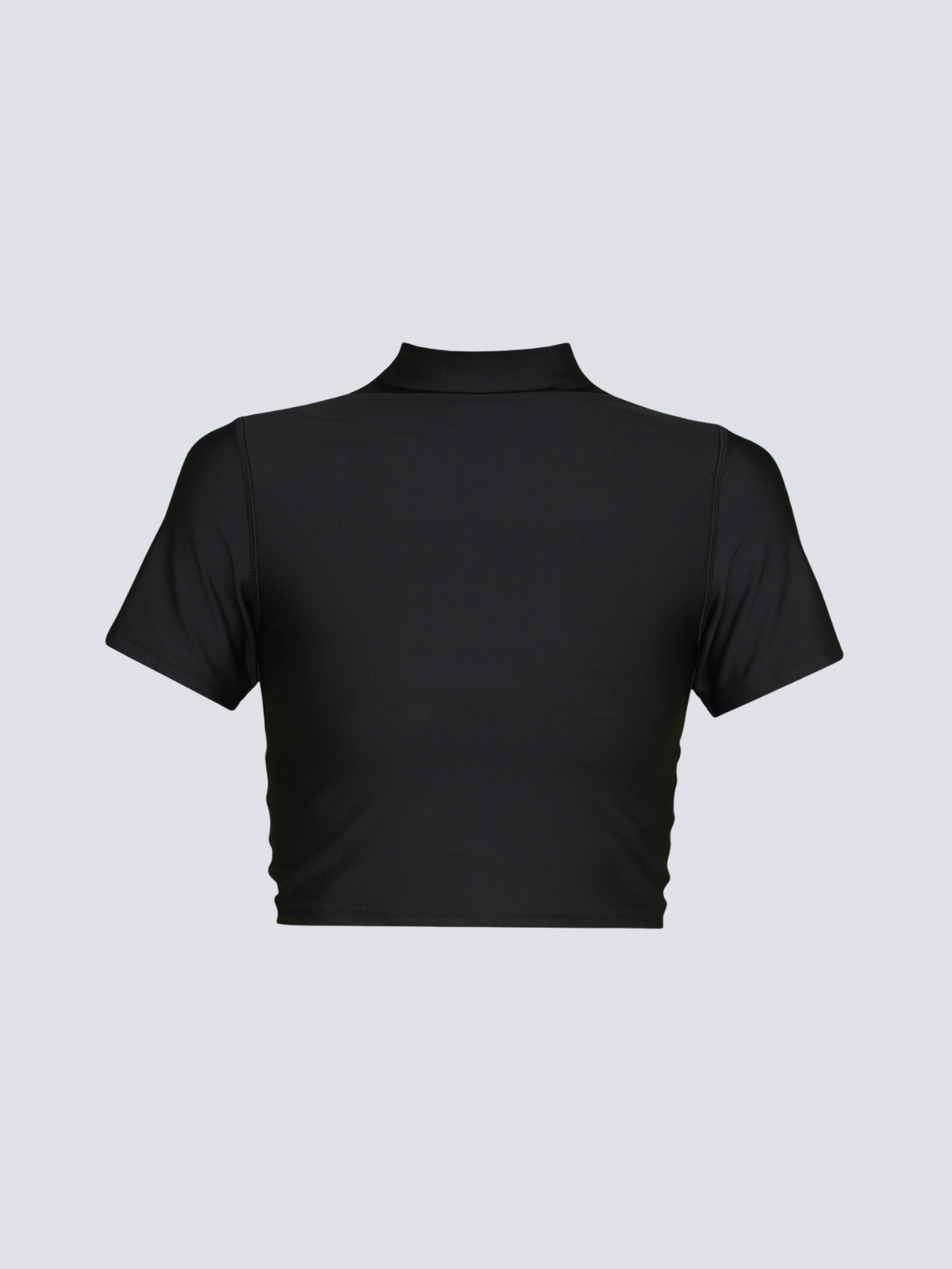 Rövid ujjú crop top - fekete