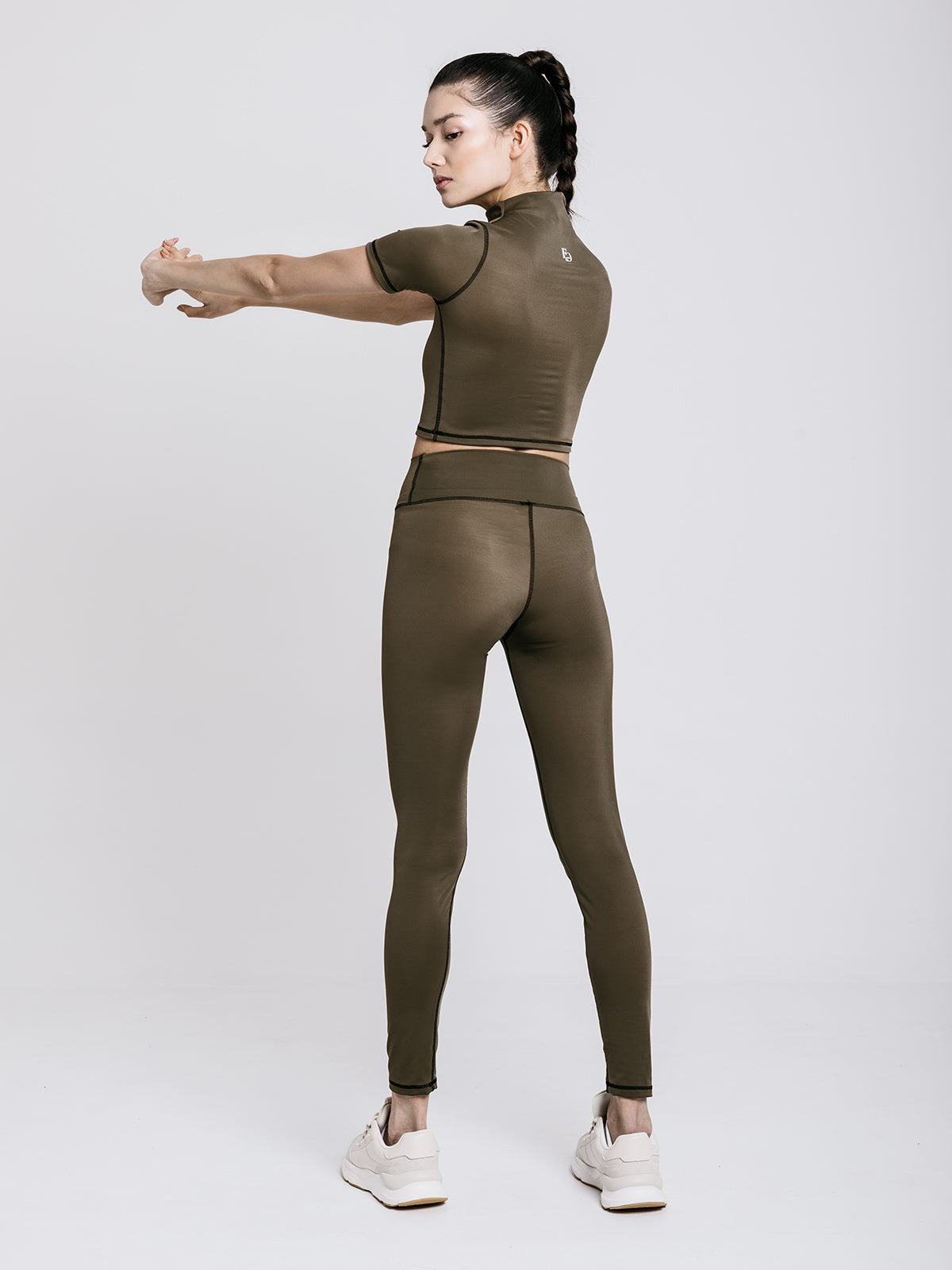 Rövid ujjú crop top - zöld