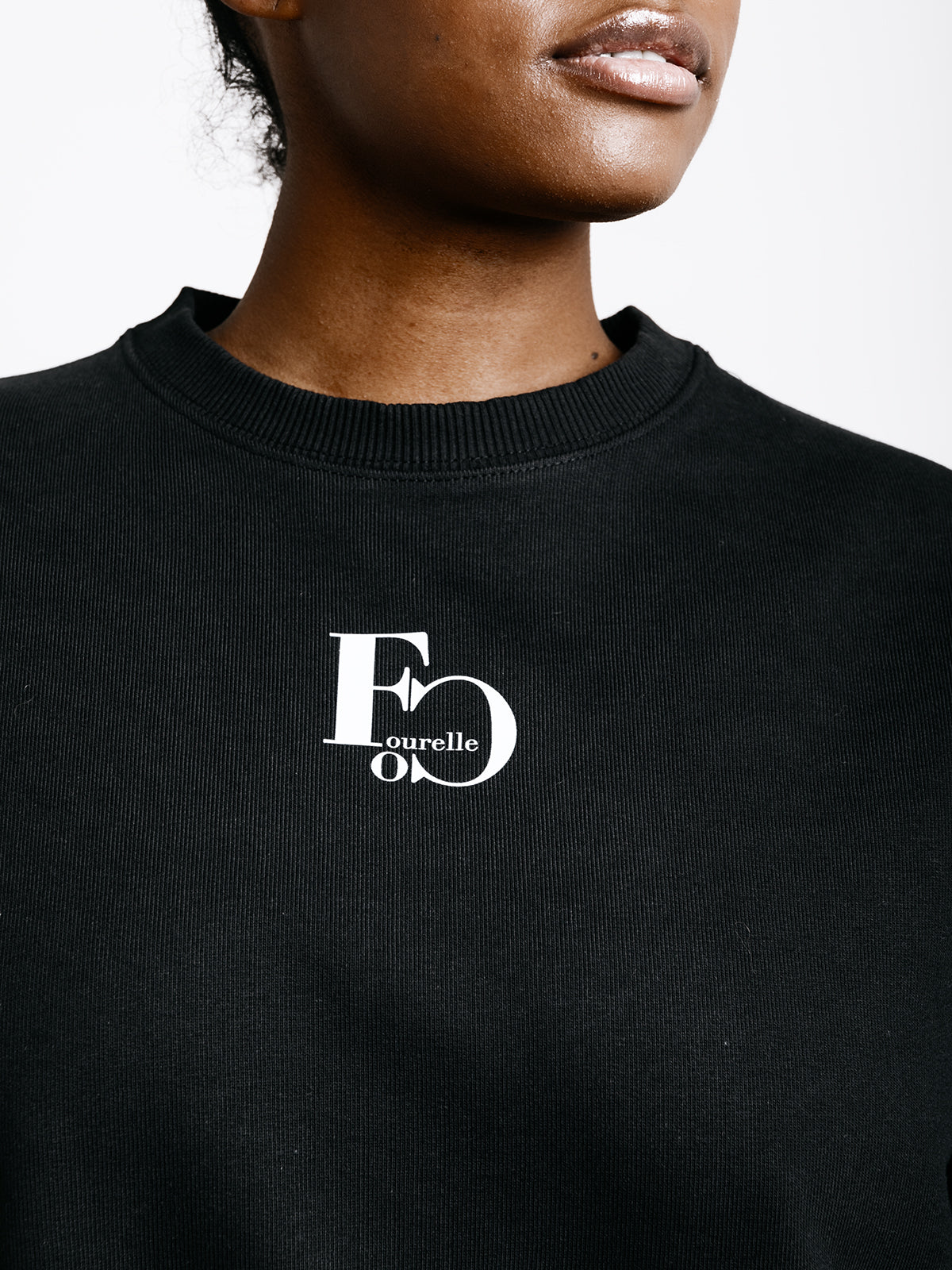 Fekete pamut pulóver