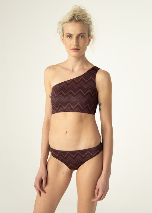 LARA Piros/Fekete Bikini Felső