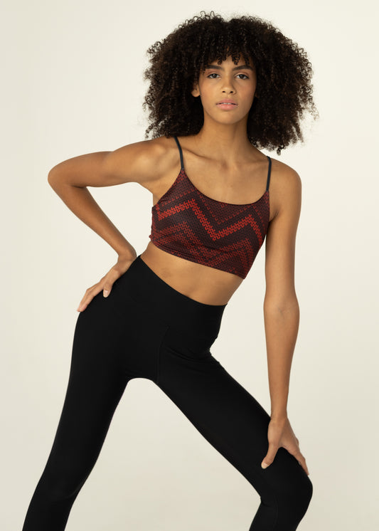 LARA Piros/Fekete Top