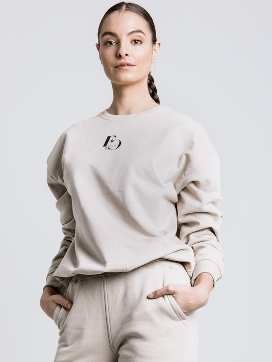 Bézs pamut pulóver v2