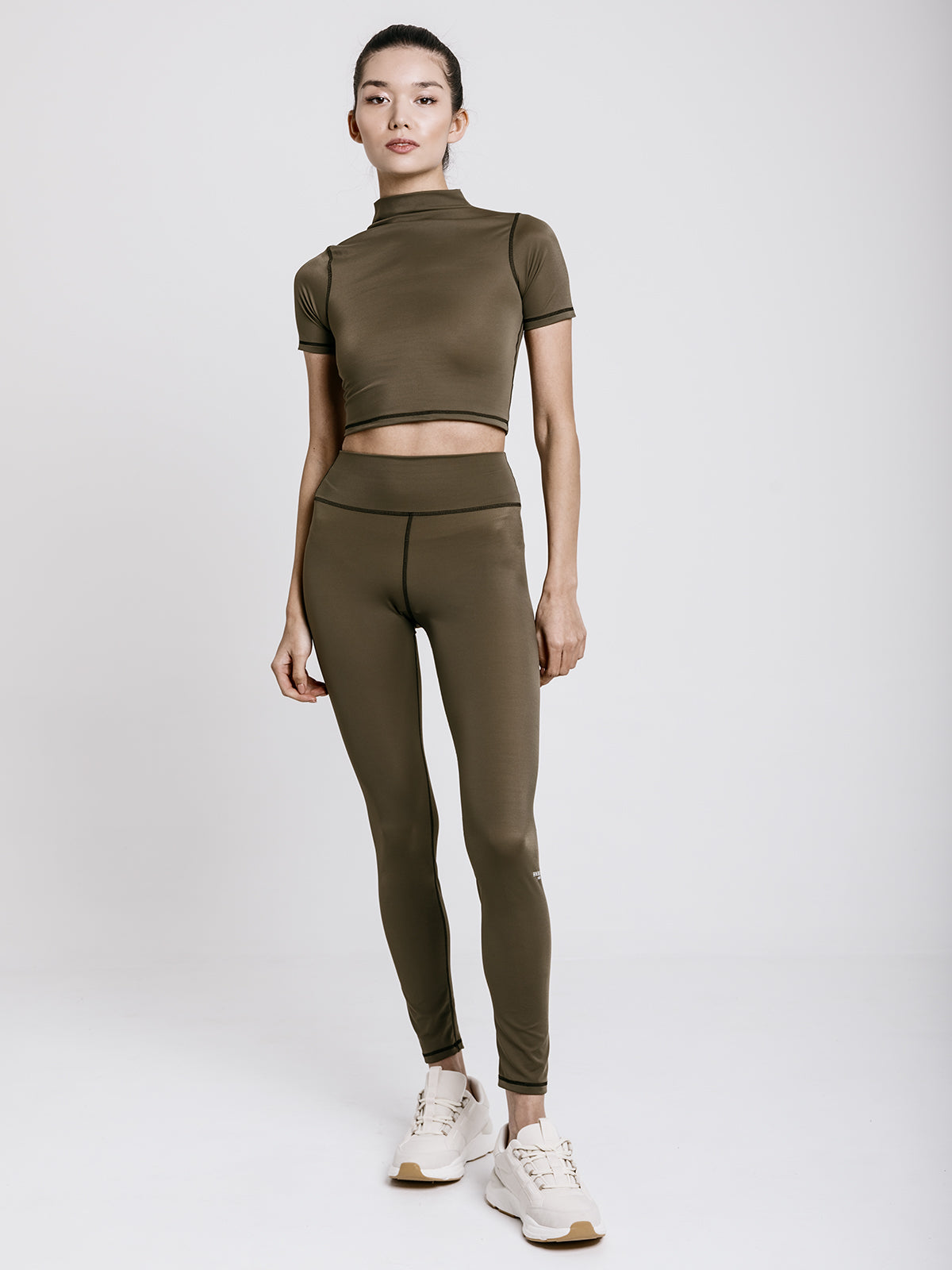 Rövid ujjú crop top - zöld