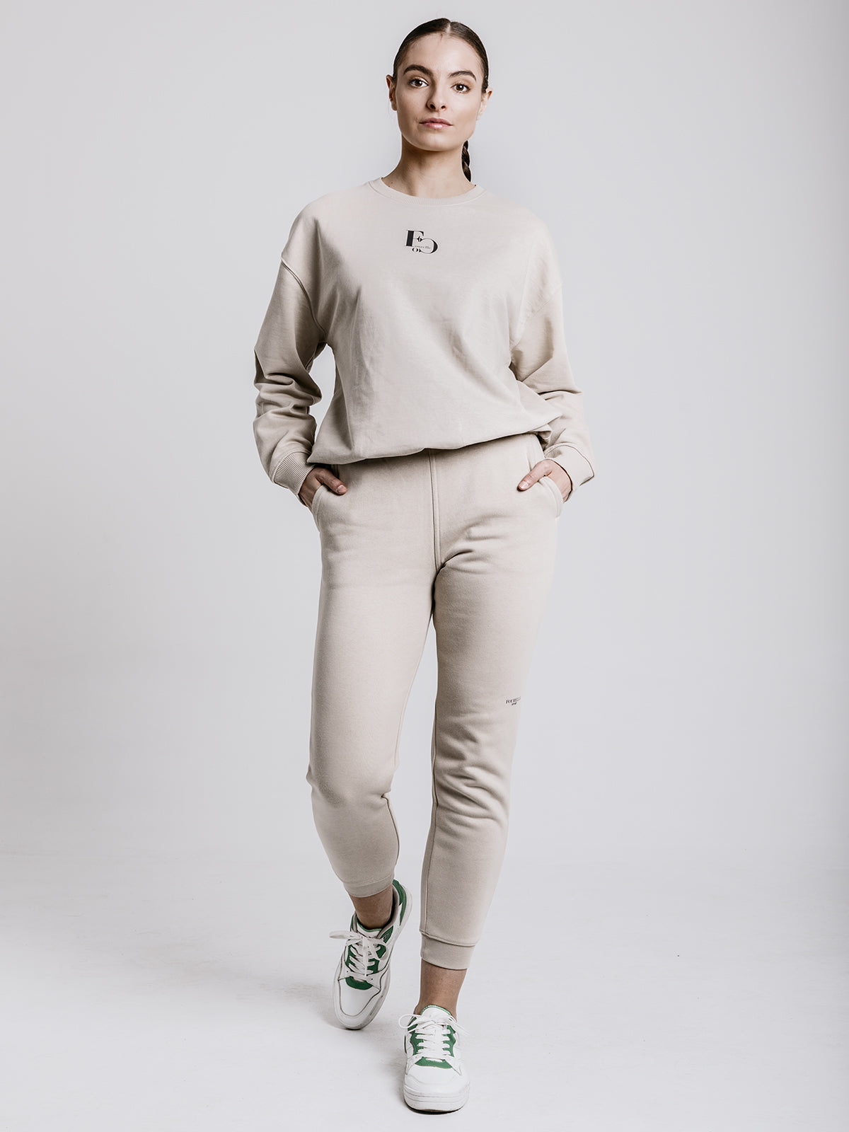 Bézs pamut jogger - unisex