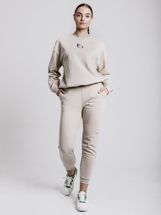 Bézs pamut jogger - unisex