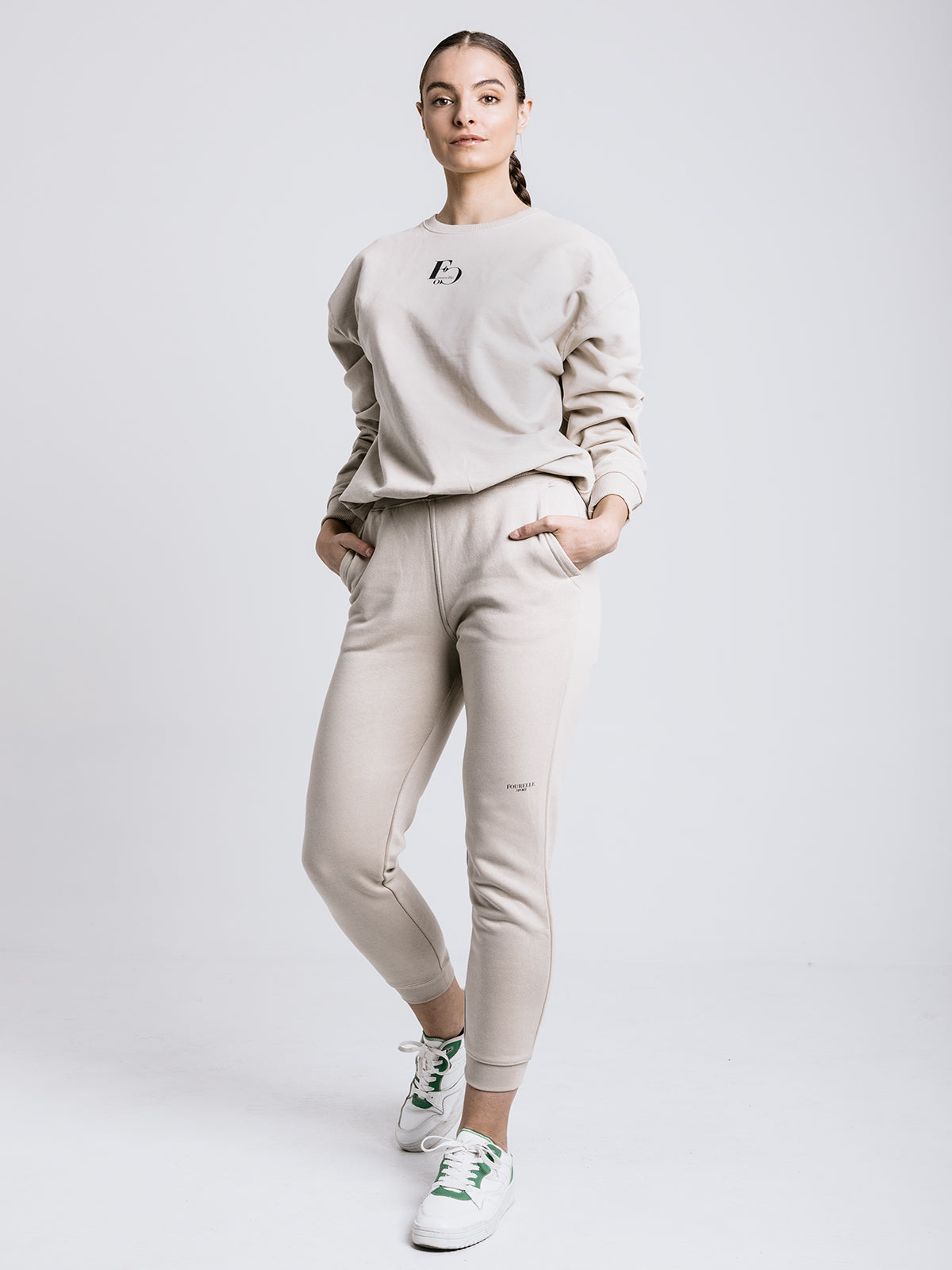 Bézs pamut jogger - unisex