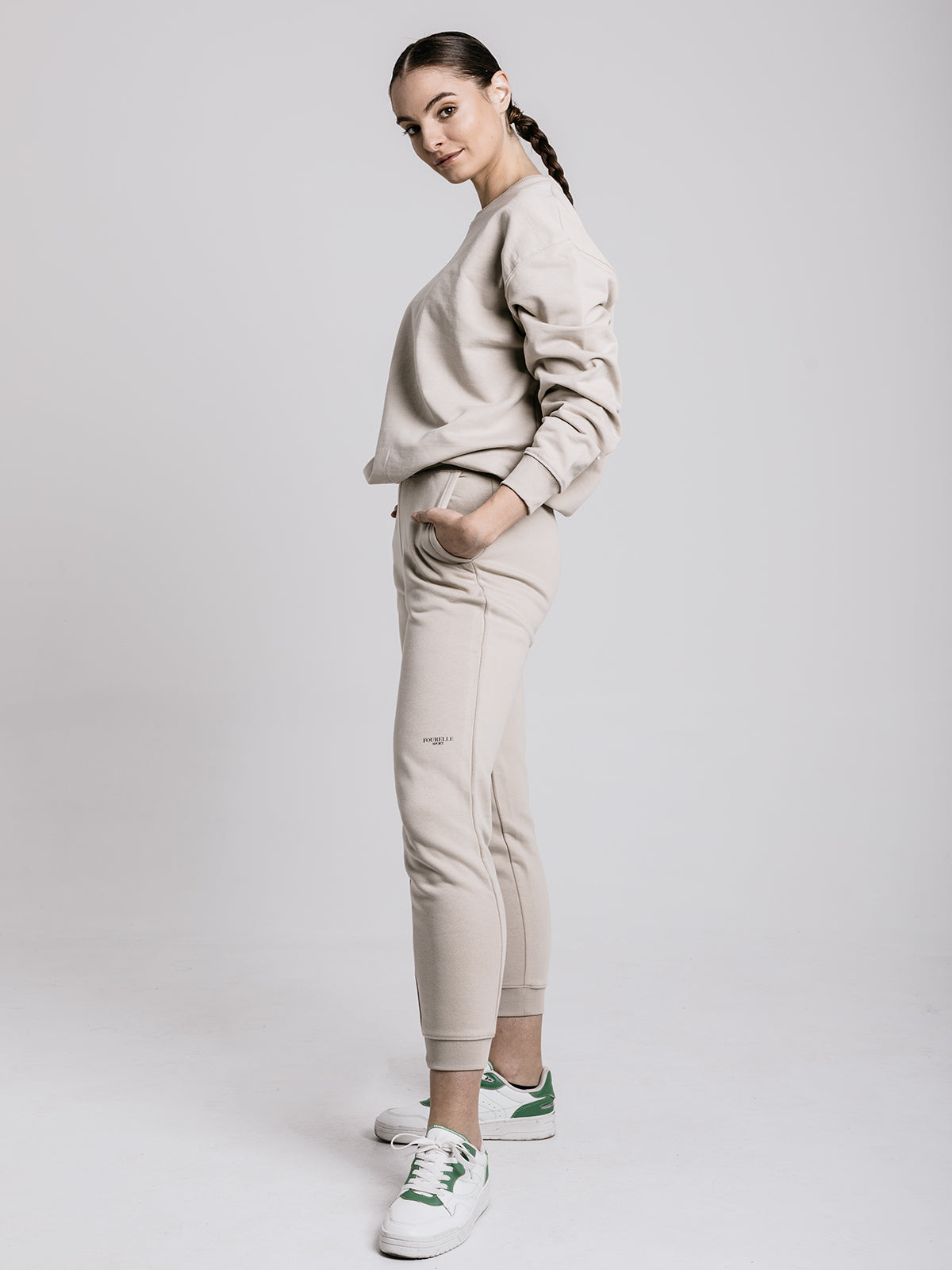 Bézs pamut jogger - unisex