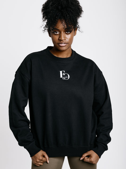 Fekete pamut pulóver